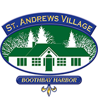 St Andrews oval logo with gold leaf1